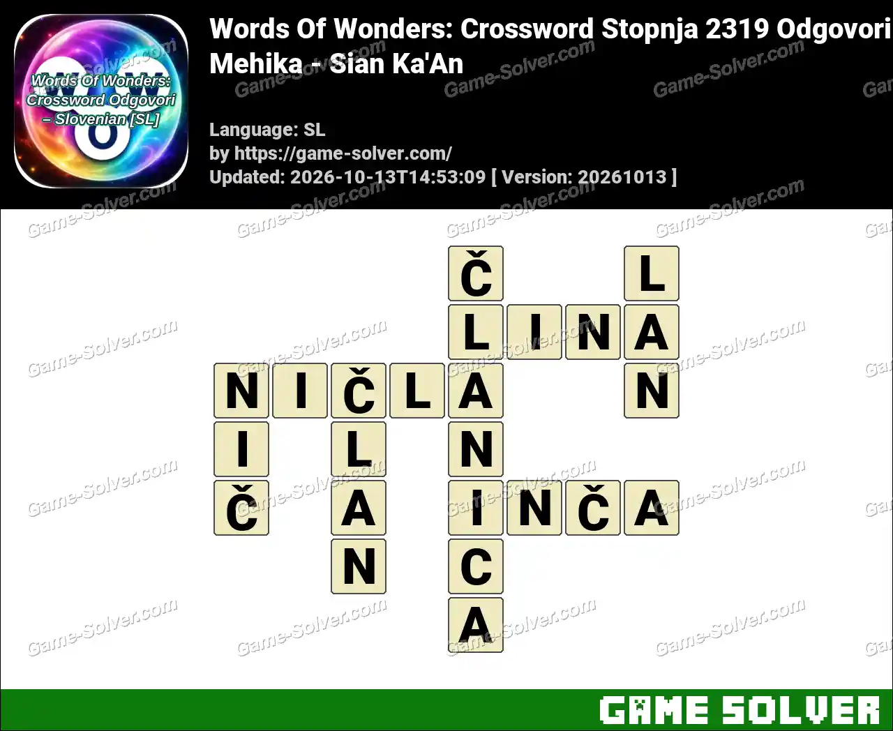 Words Of Wonders: Crossword Stopnja 2319 Odgovori – Mehika – Sian Ka’An